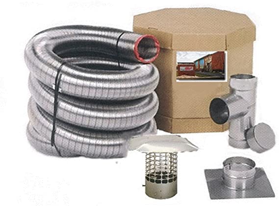 Forever Vent SW530SSK SmoothWall Double Ply Stainless Steel Chimney Liner Kit, 5-Inch x 30-Feet