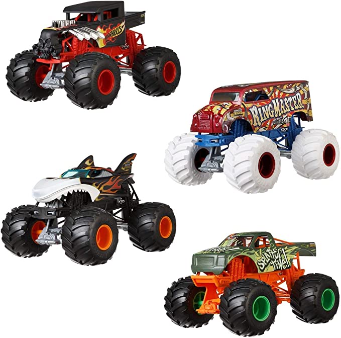 Hot Wheels Monster Trucks Lava Shark 1:24 Scale Vehicle, Collectible Die-Cast Metal Toy Truck with Giant Wheels & Stylized Chassis, Gift for Kids Ages 3 Years Old & Up