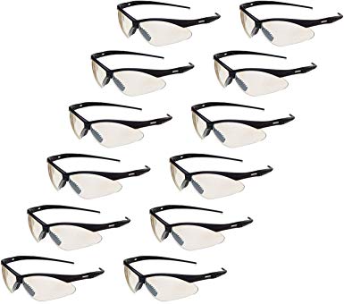 AmazonBasics Anti-Scratch Safety Glasses, UV-Resistant, Clear Mirror Lens, 12- Count