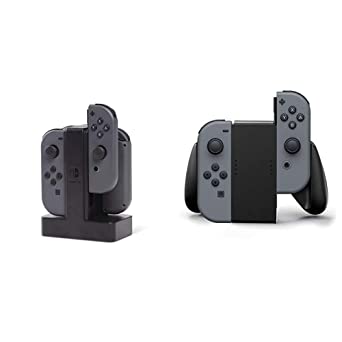 PowerA Nintendo Switch Joy-Con Charging Dock & Joy-Con Comfort Grips for Nintendo Switch – Black