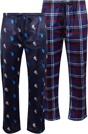 U.S. Polo Assn. Men's Pajama Pants - 2 Pack Ultra Soft Fleece Sleep and Lounge Pants (Size: S-XL)