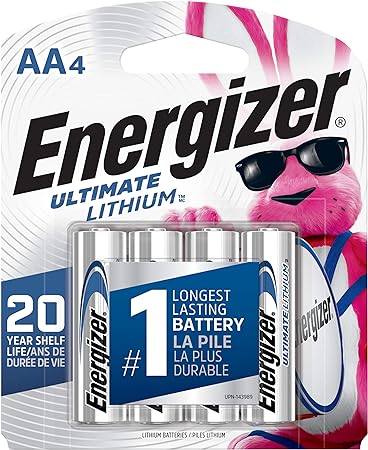 Energizer AA Lithium Batteries, Double A Battery Ultimate Lithium (4 Count)