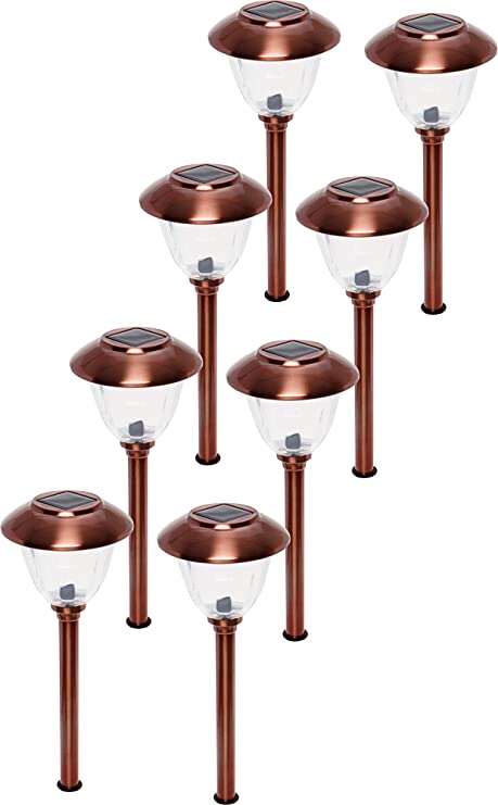 Energizer Stainless Steel Solar LED Path Stake Light (Copper, 8 Pack)