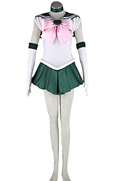 Another Me Women’s Costume Anime Sailor Moon Makoto Kino Jupiter Cosplay Outfit Uniform Dress Female