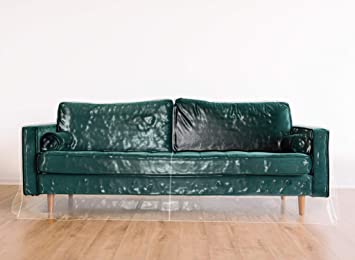 Clear Vinyl Furniture Protector - Large Sofa Cover - 108" W x 40" D x 42" H Rear, 18" H Front