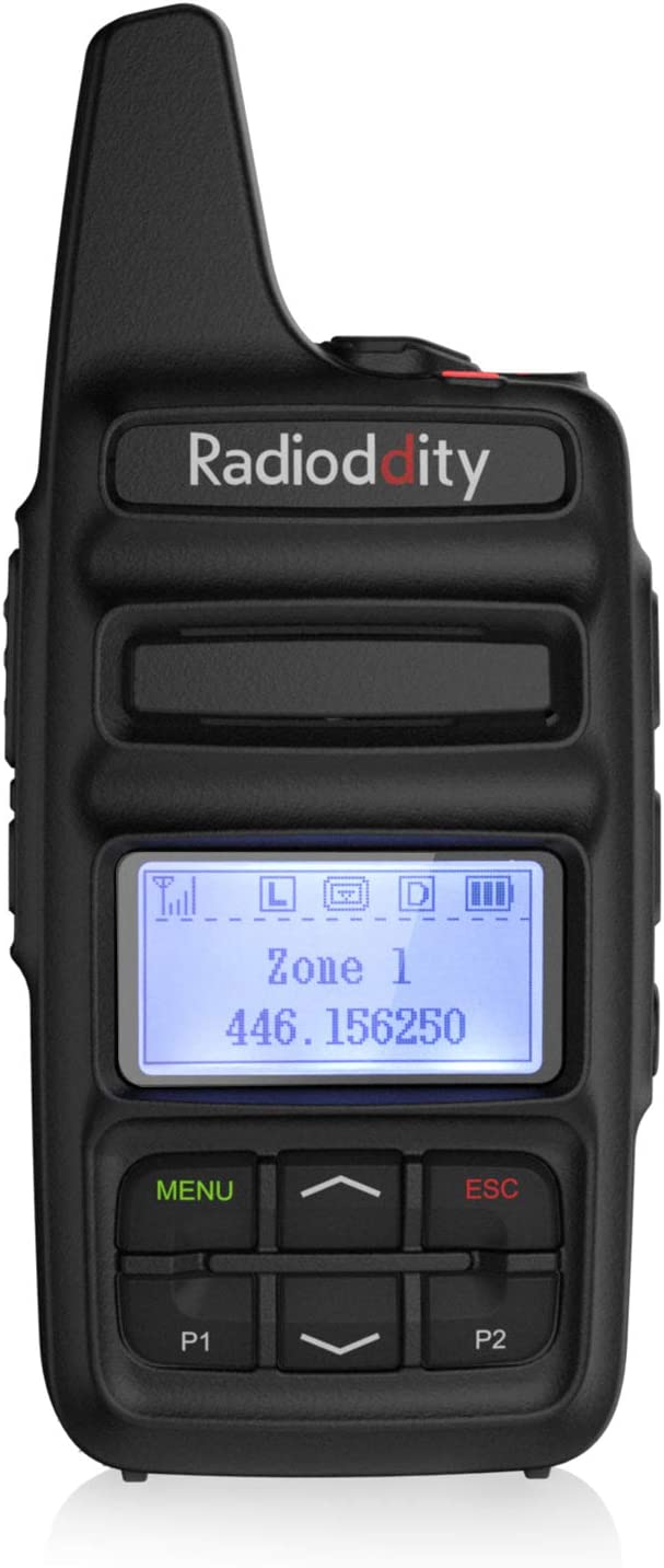 Radioddity GD-73E Talkie walkie numérique pmr446 DMR Compact à Longue portée - Batterie de Grande capacité (2600 mAh) - Charge et Programmation par Prise USB-Port