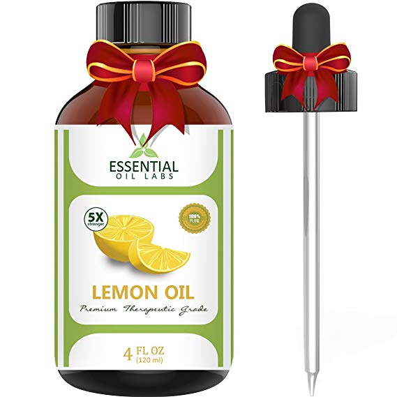 Essential Oil Labs Therapeutic Grade Lemon Oil with Dropper, 4 Ounce