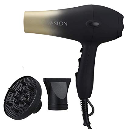 VASLON 1875W Quick-Dry Hair Dryer,Low Noise Negative Ionic Blow Dryer with Concentrators & Diffuser,2 Speed and 3 Heat Setting