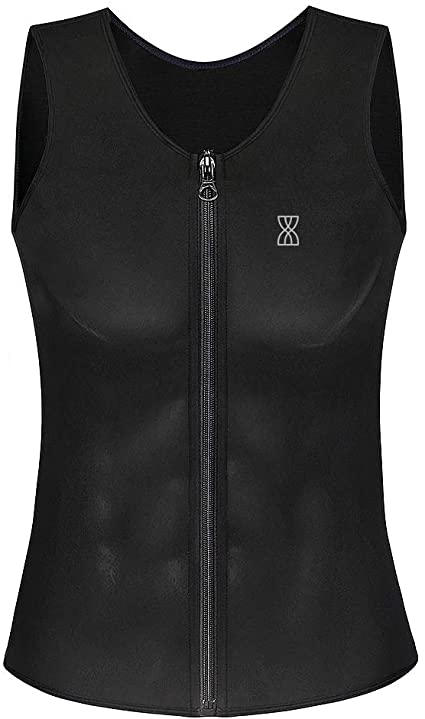 Kimikal Sauna Vest for Men Weight Loss Sweat Tank Top Slimming Waist Trainer Shaper Workout Shirt
