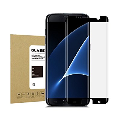 Galaxy S7 EDGE Tempered Glass Screen Protector MaxDemo Edge to Edge Ultra HD 3D Curved Protection Oil Resistant Coated [ Anti-Bubble][Anti-Scratch] Screen Protector for Samsung Galaxy S7 EDGE Black