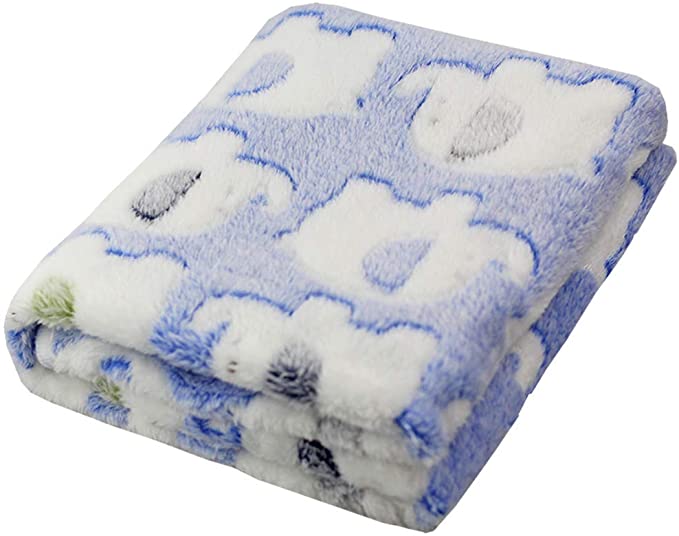 ANIAC Pet Soft Throw Blanket with Cute Elephant Pattern Fluffy and Warm Bed Covers for Dogs and Cats