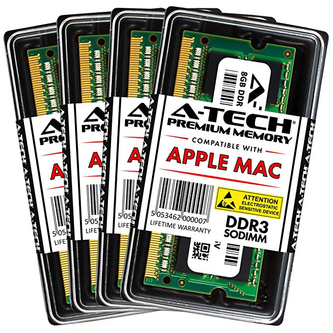 A-Tech 32GB Kit (4X 8GB) DDR3 1333MHz PC3-10600 204-pin SODIMM for Apple iMac (Mid 2010 27-inch), (Mid 2011 21.5-inch / 27-inch) - Memory RAM Upgrade