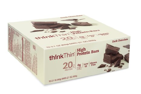 thinkThin High Protein Bars Dark Chocolate 21 Ounce pack of 10