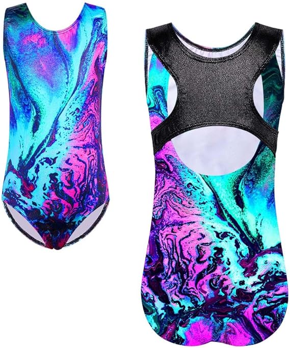 TFJH E Gymnastics Leotards for Girls Sparkle Athletic Clothes Activewear One-piece