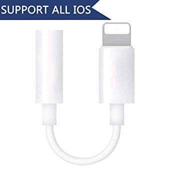 Headphone Adapter for iPhone Adapter 3.5 mm Headphone Jack Adapter Compatible with iPhone X/XS/ XS Max/XR/8/8 Plus Earphone Audio Connector Jack Splitter Cable Accessories Support to iOS 12 System