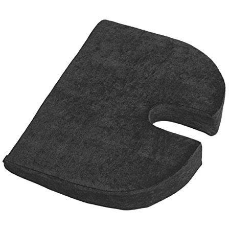 RelaxoBak Deluxe Dual Density Orthopedic Wedge Seat Cushion with Machine Washable Cover - Alleviates Pressure and Pain from Coccydynia, Sciatica and Hip Pain (Black Nylon)