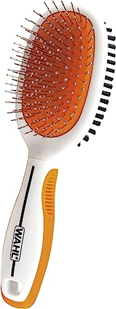 Wahl Premium Pet Double Sided Pin Bristle Brush with Patented Stacked Pin Design - Removes Loose Hair & Stimulates The Skin While Creating a Soft Coat Shine - Model 858501