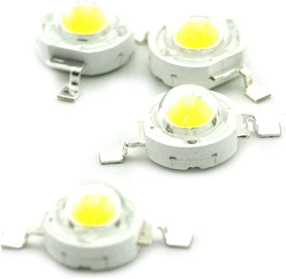 HiLetgo 20pcs 1W High Power LED Light Beads White 80-90LM