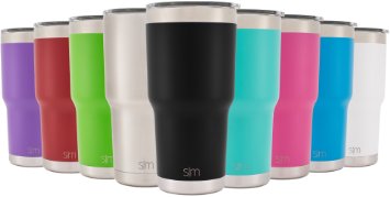 Simple Modern Tumbler Vacuum Insulated 30oz Cruiser with Lid - Double Walled Stainless Steel Travel Mug - Sweat Free Coffee Cup - Compare to Yeti and Contigo - Powder Coated Flask - Midnight Black