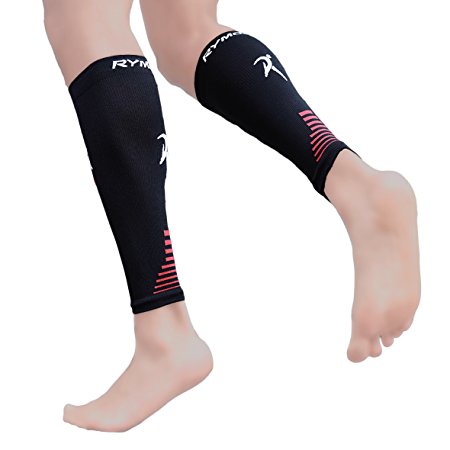 Calf Compression Sleeves (Graduated Compression, Unisex for Men and Women) by Rymora Sports