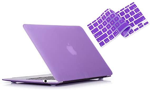 RUBAN MacBook Air 13 inch Case 2019 2018 Release A1932 - Protective Snap On Hard Shell Cover and Keyboard Cover for New Version MacBook Air 13 with Retina Display with Touch ID, Purple