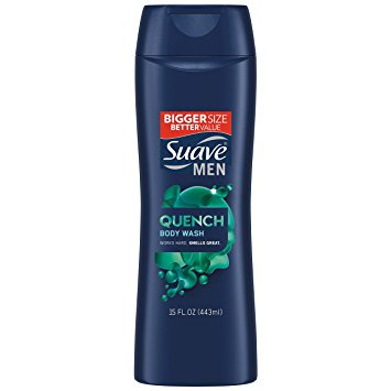 Suave Men Body Wash, Quench 15 oz (Pack of 6)