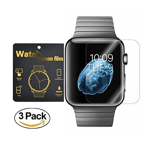Apple iwatch 42mm Smart Watch Screen Protector [3Pack] Thierfy [Scratch Resistant][Clear HD][Anti-Bubble] Screen Protector for For Apple Watch 42mm (Series 1/Series 2)
