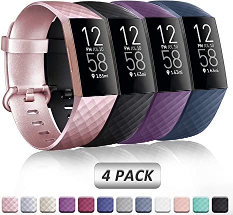 Vancle Bands Compatible with Fitbit Charge 4 / Charge 3 / Charge 3 SE Bands, Classic Soft Replacement Wristband Sport Strap for Fitbit Charge 4 and Charge 3 Charge 3 SE Fitness Activity Tracker Women Men Small Large