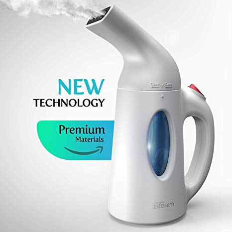 iSteam Steamer for Clothes Powerful Handheld Portable Steam Iron. 7 Tasks-in-1: Garment Ironing. Steam Cleaner. Sanitize. Refresh. Treat and More. for Home/Curtain/Travel [H106 White]