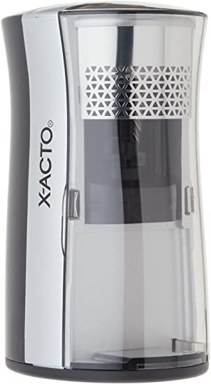 X-Acto Inspire Plus Heavy-Duty Battery-Powered Pencil Sharpener, Black/Silver (1781T)