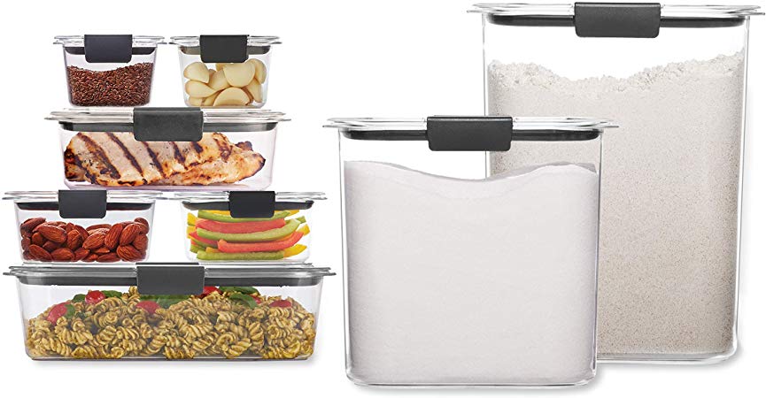 Rubbermaid 2108387 Brilliance Storage 16-Piece Plastic Lids|BPA Free, Leak Proof Food Container | For Fridge and Pantry, Clear