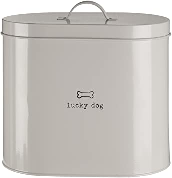 Premier Housewares Adore Pets Lucky Dog Food Storage Bin with Spoon, 6.5 L - Natural