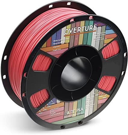 OVERTURE PLA Filament 1.75mm,PLA Matte,Matte PLA Filament 1.75mm,1kg Spool (2.2lbs),Dimensional Accuracy  /-0.03mm, Fit Most FDM Printer(Red)