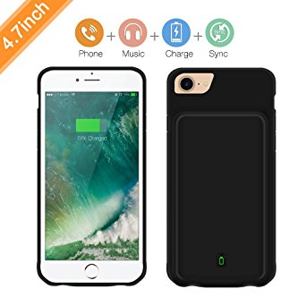 Modernway iPhone 7 Battery Case With Audio,4500mAh Portable Extended Charging Case for iPhone 7(4.7 inch),External Battery Pack Charger Case, Support Lightning Headphones(Black)