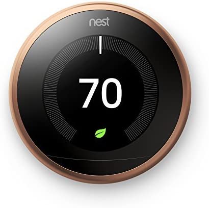 Google Nest Learning Thermostat - Programmable Smart Thermostat for Home - 3rd Generation Nest Thermostat - Works with Alexa - Copper-Renewed