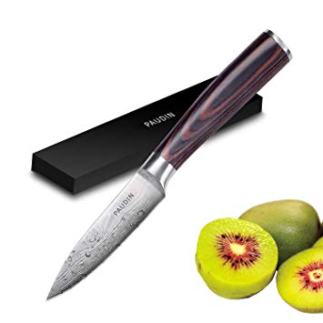 Paring Knife - PAUDIN 3.5 Inch Kitchen Knife N8 German High Carbon Stainless Steel Knife, Fruit and Vegetable Cutting Chopping Carving Knives