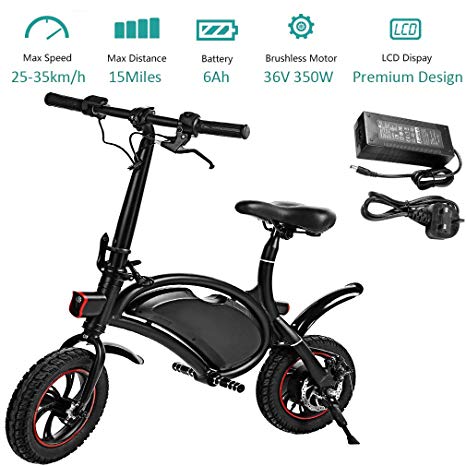 350W Folding Electric Bicycle with 15Mile Range Collapsible Lightweight Aluminum E-Bike Built-in 36V 6AH Lithium-Ion Battery, APP Speed Setting and Handlebar Display