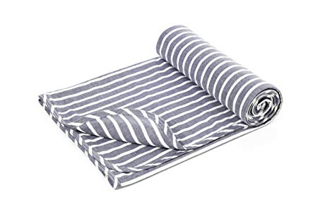 Henry and Bros. Large Double Layer Toddler Blanket, Light Blanket For Kids, Girl Nap Blanket/Boy Nap Blanket, Made Of 100% Cotton (Clean Navy and White Stripe) (Dark Navy and Cream)