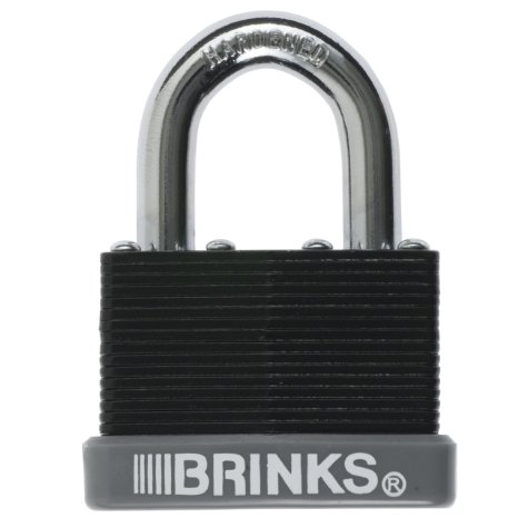 Brinks 662-44009 44mm Laminated Steel Padlock with ZX-15 Corrosion Resistance and Boron Shackle