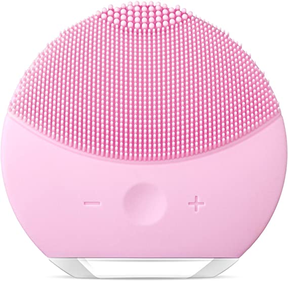 TKIN Silicone Facial Cleanser, Facial Cleansing Brush, Electric Silicone Face Massage, USB Rechargeable, Light Pink