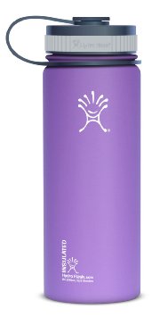 Hydro Flask 18 oz Vacuum Insulated Stainless Steel Water Bottle, Wide Mout w/Flat Cap