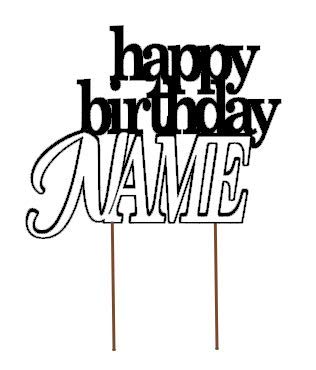 All About Details Customized Happy Birthday Cake Topper With AGE & NAME (D2)
