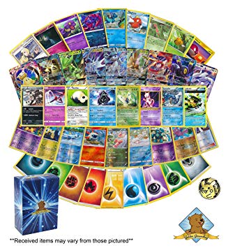 100 Pokemon Card Lot Featuring - 1 Coin - 1 GX - A Mix of Random Rares - Foils and More! Includes Elite Trainer Box or Tin! Bonus 45 Energy Cards! Includes Golden Groundhog Deck Box!