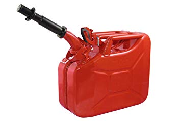 Wavian USA JC0010RVS Authentic NATO Jerry Fuel Can and Spout System Red (10 Litre)