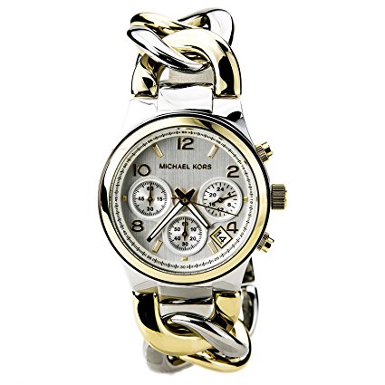 Michael Kors Watches Runway Twist Watch (Two Tone Gold)