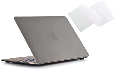 RUBAN MacBook 12 Inch Case Release (A1534) - Slim Snap On Hard Shell Protective Cover and Keyboard Cover for MacBook 12, Grey