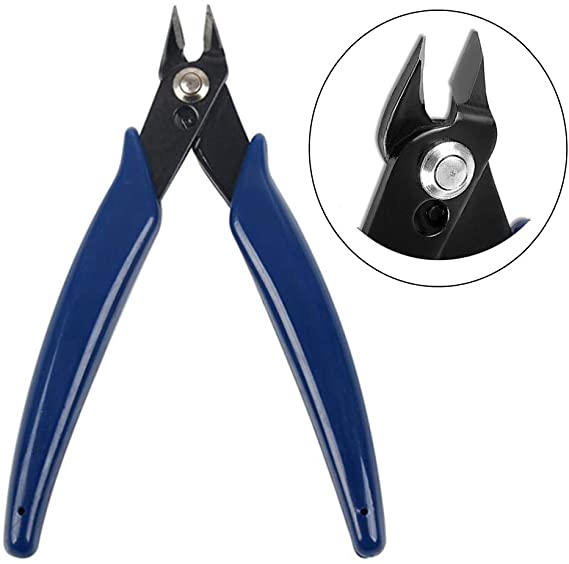 AWinEur Flush Cutter Electrical Wire Cable Cutter Jewelry Side Snips Flush Pliers Mini Cutting Pliers Hand Tools (Blue)