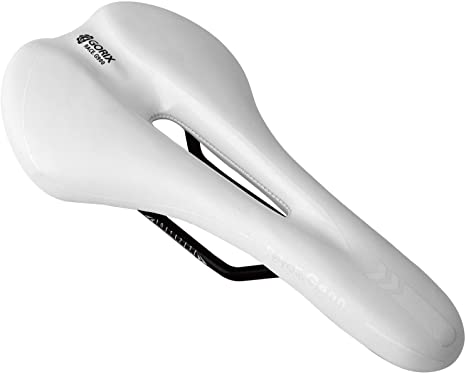 GORIX Bike Saddle Seat Racing Model Comfortable Cushion with Rail Mountain Road Bicycle for Men and Women (3621A)