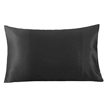 Vividmoo Mulberry Silk Pillowcase for Hair & Facial Skin to Prevent Wrinkles Deep Envelope Closure 19 Momme Both Sides 100% Real Silk, Standard Size Black