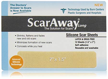 Scaraway Long Silicone Scar Healing Sheets - Contains the Full Dr. Recommended 24 Week Supply (2 pack of 12 sheets)